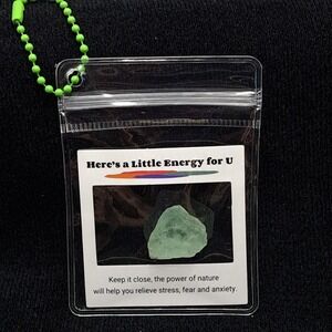Green Fluorite Raw Crystal Pocket Stone Heart Chakra Mental Clarity NEW Pouch